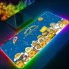 Hello Kitty Gudetama RGB Pc Gamer Keyboard Mouse Pad Mousepad LED Glowing Mouse Mats Rubber Gaming 13 - Gudetama Store