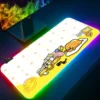 Hello Kitty Gudetama RGB Pc Gamer Keyboard Mouse Pad Mousepad LED Glowing Mouse Mats Rubber Gaming 16 - Gudetama Store