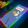 Hello Kitty Gudetama RGB Pc Gamer Keyboard Mouse Pad Mousepad LED Glowing Mouse Mats Rubber Gaming 9 - Gudetama Store