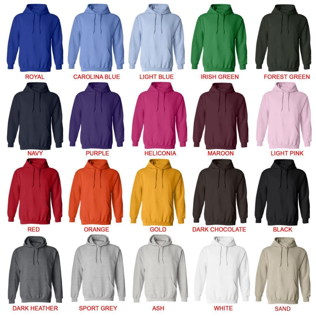 hoodie color chart - Gudetama Store