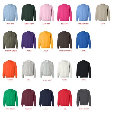 sweatshirt color chart - Gudetama Store