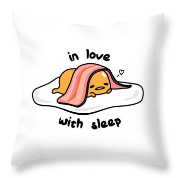 Trending Gudetama In Love With Sleep Throw Pillow
